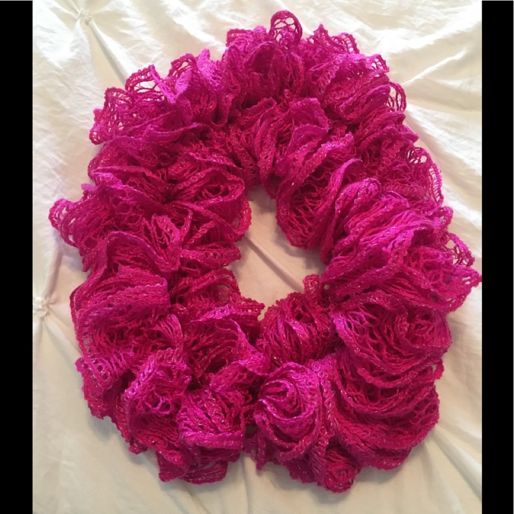 Hand crocheted scrunchie scarf or wrap